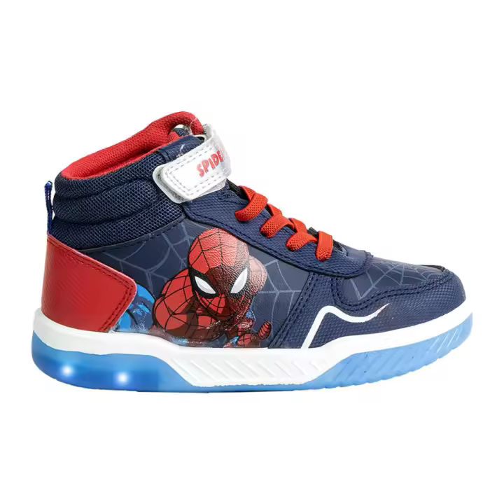 Zapatillas Deportivas Altas con Luces Spiderman Azul Marino y Rojo Niño 80269 - 1
