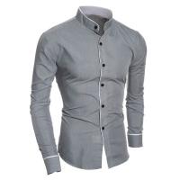 Camisa De Manga Larga Para Hombre Estilo Coreano Slim Fit Color Sólido Casual Primavera Y Otoño Cierre Único Poliéster - details 4
