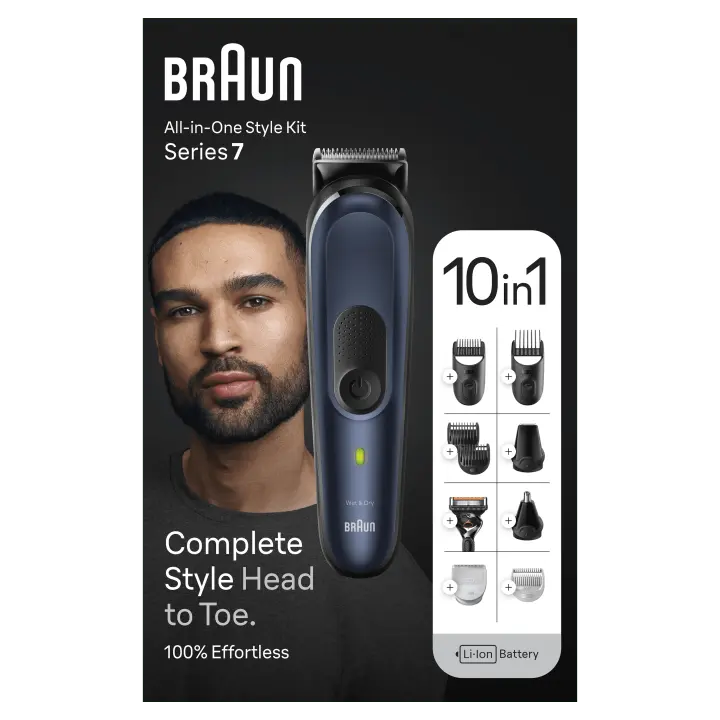 BARBERO/CORTAPELO BRAUN MGK7421 10EN1 C/CUCHILLA+NARICERO - 1