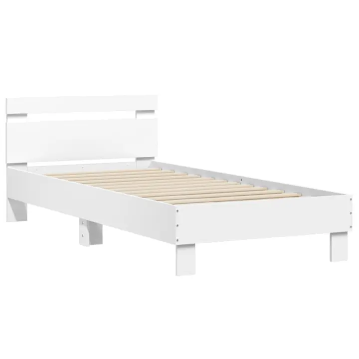 Estructura de cama sin colchón madera maciza de pino 100x190 cm - 1