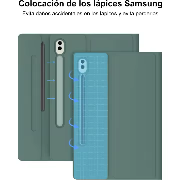 FGNS Funda con Teclado Español Ñ para Samsung Galaxy Tab S9 Plus 12.4"2023 ( SM-X810/X816B/X818U), Teclado Bluetooth Inalámbrico Desmontable con Funda y Portalápices para Samsung Galaxy Tab S9 Plus 12.4 Pulgadas, - 1