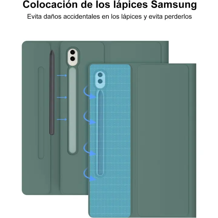 FGNS Funda con Teclado Español Ñ para Samsung Galaxy Tab S9 Plus 12.4"2023 ( SM-X810/X816B/X818U), Teclado Bluetooth Inalámbrico Desmontable con Funda y Portalápices para Samsung Galaxy Tab S9 Plus 12.4 Pulgadas, - 1