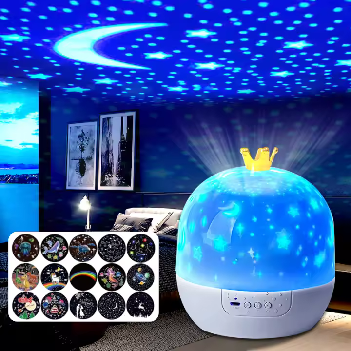 Proyector De Estrellas Del Océano Pequeño Lámpara De Noche Con Proyección Galáctica Y Nebulosa Rotación 360 Grados Regalo Para Niños - 1