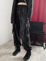 Pantalones Rectos Y Sueltos Para Mujer Estilo Retro Harajuku Con Estampado De Dragón Alta Cintura Goth Emo Alt Dark Grunge Talla S M L Color Negro - details 5