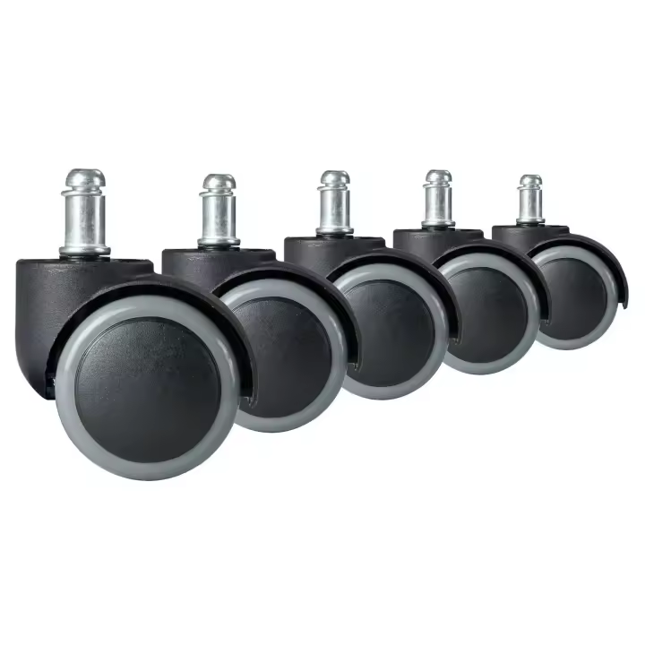 Ruedas de goma para sillas de oficina 5 piezas gris - 1