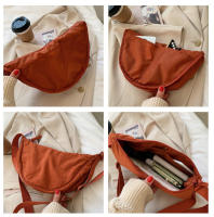 Bolso Bandolera De Nylon Para Mujer Estilo Casual Sencillo Con Hombro Único Versátil Moda Color Sólido Estudiante Bolsa Media Redonda - details 11