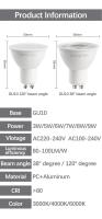5pcs Bombilla LED GU10 5W 6W 7W 8W 9W Luz De Punto Para Iluminación Doméstica Reemplaza Lámpara Halógena De 40W Sin Flicker AC220V 120V - details 1