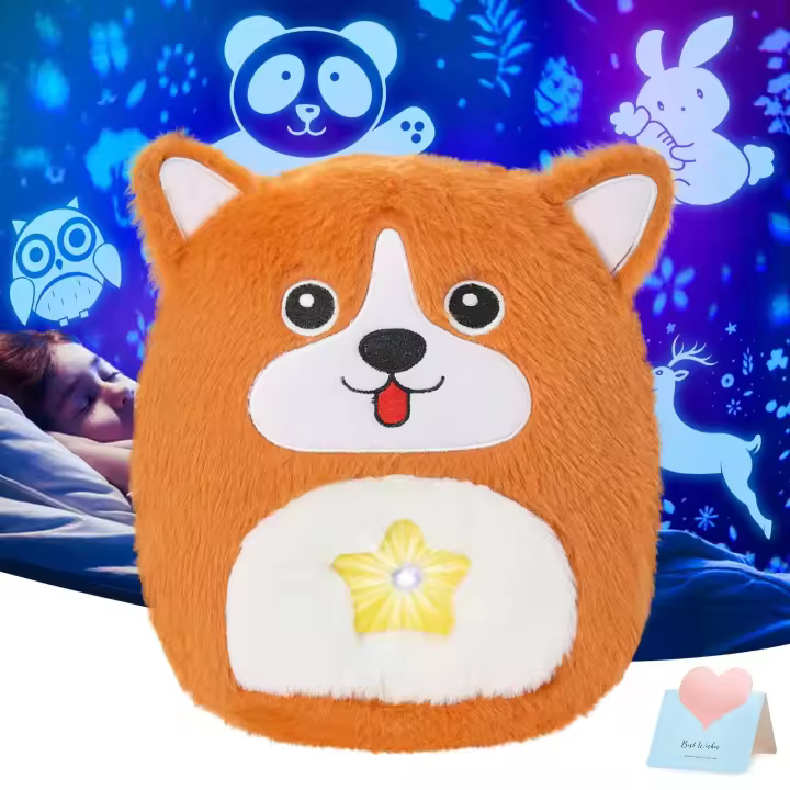 Muñeco De Peluche Unicornio Proyector 28cm Con Luz LED Suave Y Cálido Regalo Para Niñas Y Niños Animales De Peluche Para Decoración Del Hogar - 1