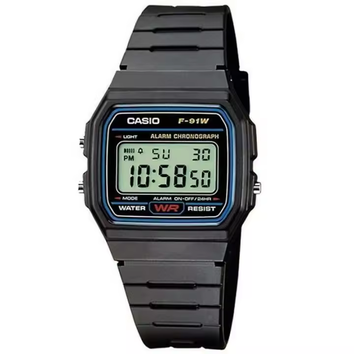 Reloj Casio Hombre Digital F-91W-1YER - Negro Digital, Resistente y Clásico - 1