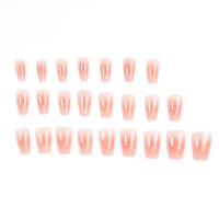 24PCS Uñas Postizas Cortas En Estilo Francés Uñas De Artesanía Pequeñas Y Frescas Para Parejas Salidas Al Aire Libre Y Fiestas De Potluck - details 1