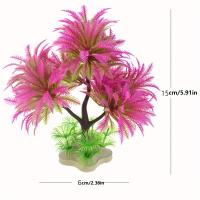 Decoración De Acuario Árbol De Coco De Plástico Y Algas Simuladas Para Jaula De Peces Ornamentos Acuáticos De Simulación - details 0