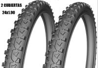 Deestone - Pack de 2 Cubiertas MTB - 26x1.90 | 24x1.90 | 20x1.90 - Negro - Rendimiento Sólido - Tracción y Control - details 1