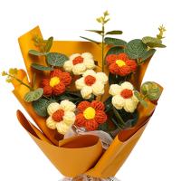 Regalo De Día De La Madre: Arreglo Floral De Pétalos Crocheted Versátil Para Escritorio Fiesta Boda Hogar Hecho a Mano Decoración Creativa - details 4