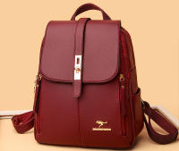 Mochila De Cuero Para Mujer Estilo Vintage Casual Día Escuela Saco a Dos Negro Lujoso Con Bolsillo Exterior Y Cremallera Cierre - details 18