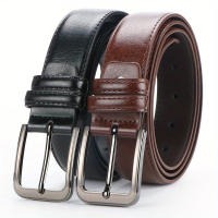 Cinturón De Cuero Para Hombres Con Hebilla De Punta Casual Retro Para Jeans Regalo De Día Del Padre Y San Valentín - details 1