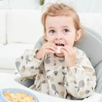 Delantal De Comida Para Niños Con Bolsillo Y Manga Larga Cubierta Completa Ropa Infantil Impermeable Con Bolsa Smock De Moda Para Bebés - details 1