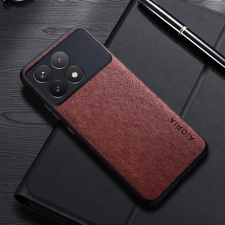 Funda De Cuero De Lujo Para Xiaomi F6 Pro Diseño De Negocios Con Bolsillo Para Tarjetas Resistant A Agua Y Arrugas - 1
