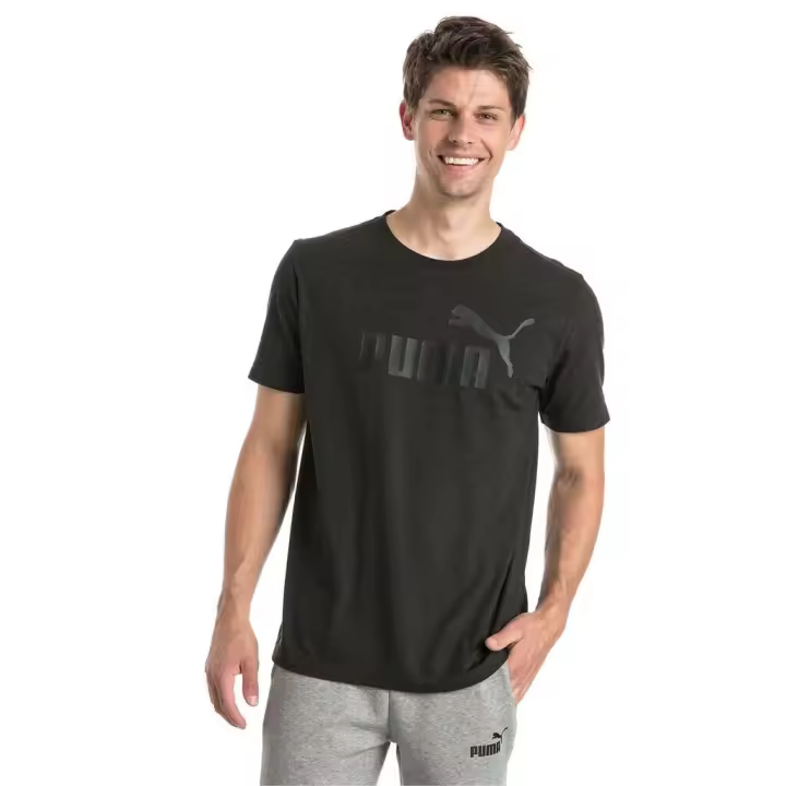 Puma Camiseta Básica Essentials con Logo para Hombre, Color Negro - 1