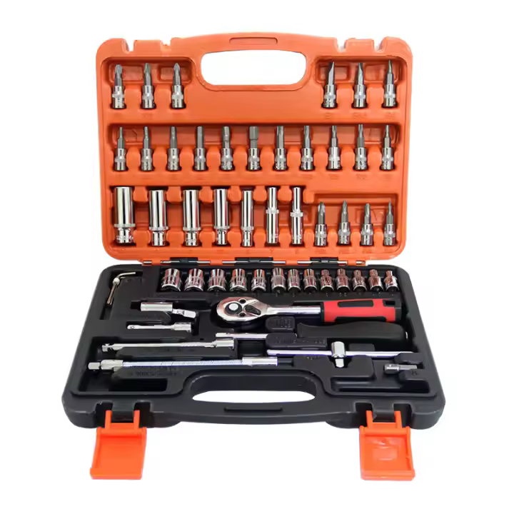 Juego De Herramientas De Reparación De Coche 53/46 PCS Juego De Llaves De 1/4 Pulgada Juego De Herramientas De Torque Y Destornillador Kit De Reparación Automotriz - 1