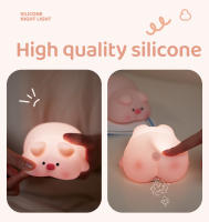 Luz De Noche Lindo Cerdo De Silicona Suave Luz Kawaii Portátil Para Decoración De Dormitorio Regalo De Cumpleaños Y Navidad Para Niños - details 8