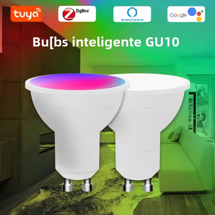 Bombilla LED Inteligente GU10 Zigbee Wifi RGB CW WW Dimmable Spot Luz Inteligente Compatible Con Alexa Google Yandex Smartthings Para El Hogar - 1
