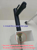 Grifo De Lavabo De Acero Inoxidable 304 Monoflow Color Negro Y Plateado Montaje En Plataforma G1/2 Para Suministro De Agua Fría - details 7