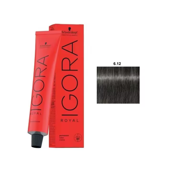 Tinte Igora Royal / Schwarzkopf - 6.12 Rubio Oscuro Ceniza Humo - 1