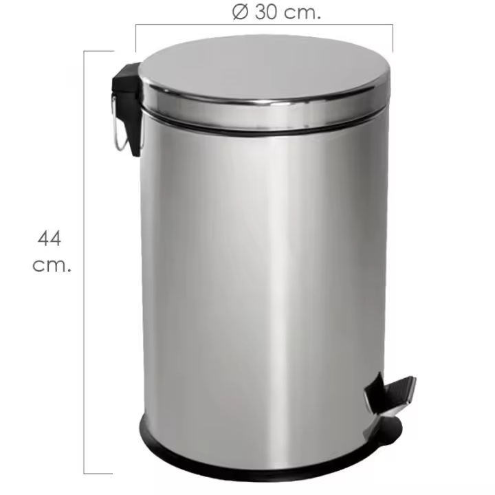 Papelera maurer  inoxidable cocina / baño 20 litros 30x44  cm. - 1