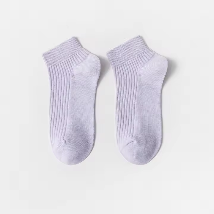 Calcetines De Verano Para Mujer 98% Algodón Color Sólido Transpirables Desodorantes Casual Cortos Cómodos Kawaii - 1