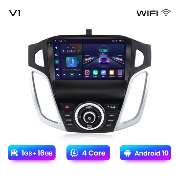 Junsun Radio Coche para Ford Focus 3 2011 2012 2013 2014 2015 2016 2017 2018 2019 Inalámbrico CarPlay Android Auto AI Voice 2 din Pantalla Coche Android Auto Multimedia Navegación GPS Auto radio - 1