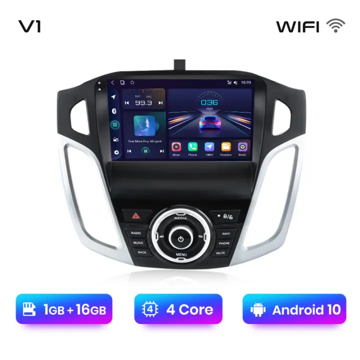 Junsun Radio Coche para Ford Focus 3 2011 2012 2013 2014 2015 2016 2017 2018 2019 Inalámbrico CarPlay Android Auto AI Voice 2 din Pantalla Coche Android Auto Multimedia Navegación GPS Auto radio - 1
