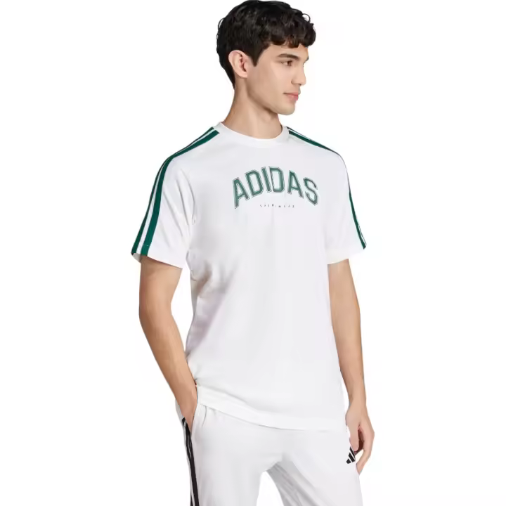 Camiseta Adidas Colleg Blanca Jj3868 Tee T Shirt Hombre - 1
