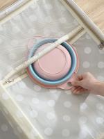 Cuenco Plegable Portátil Para Lavado De Rostro Y Lavandería Durable Y Espaciosa En Viajes Color Azul Rosa Verde Tamaño 32cm - details 8