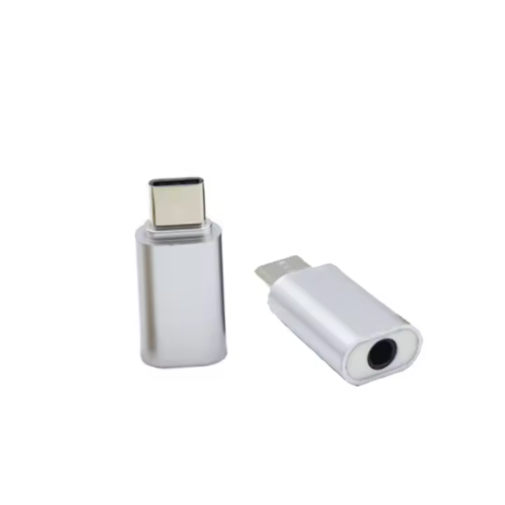ADAPTADOR USB-C TIPO C 3.1 A JACK HEMBRA 3.5MM HUAWEI XIAOMI COLOR PLATA REF2057 - 1