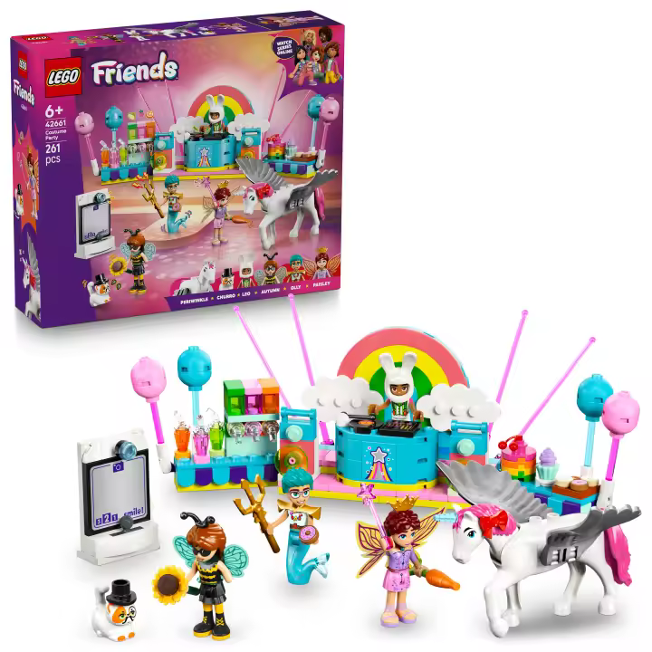 [PREVENTA] LEGO® Friends Fiesta de Disfraces con Unicornio y Hada Kit de Construcción, Juego de Juguetes Creativos, 4 Minipersonajes, Figuras de Gato y Caballo, para Mayores de 6 Años 42661 - 1