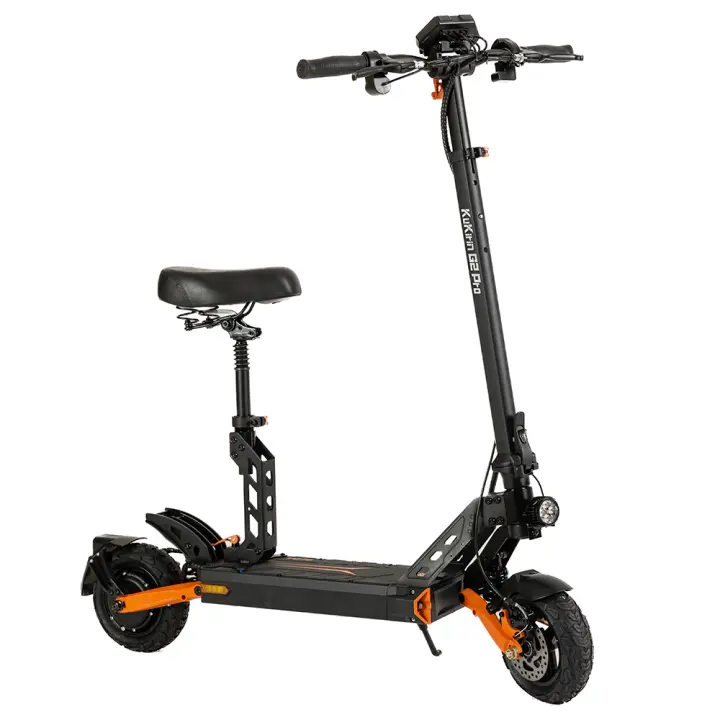KuKirin G2 Pro Patinete eléctrico versión 2024, motor sin escobillas de 600W, batería de 48V 15.6AH, neumáticos de vacío de goma de 9 pulgadas, velocidad máxima de 45km/h, alcance de 58km, frenos de disco dobles, asiento desmontab - 1