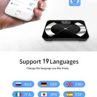 Báscula Electrónica De Medición De Grasa Corporal Para El Hogar Con Bluetooth Recargable De Acero Inoxidable Para Peso - details 2