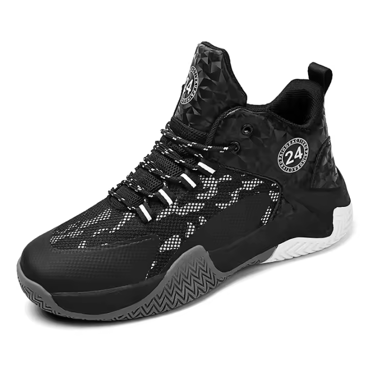 Zapatos De Baloncesto De Alta Top Para Estudiantes Antideslizantes Y Resistentes Al Desgaste Con Superficie De Malla Transpirable Para Jóvenes Deportistas - 1