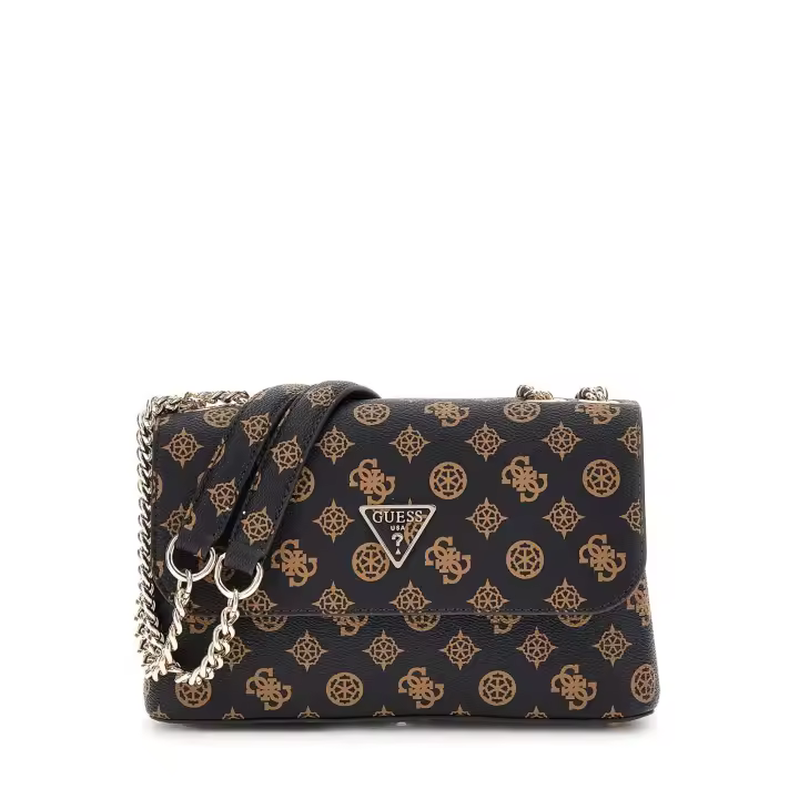 Bolso Guess Eco Erica Negro Logo Marron - 1