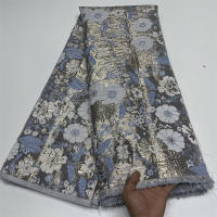 Tela De Encaje Africano De Alta Calidad 5 Yardas Brocado Nigeriano Jacquard Demask Francés Para Costura Vestidos De Fiesta Para Mujeres - details 6