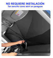 Parasol Plegable Tipo Paraguas para el Coche | Se instala en el Parabrisas Delantero para protegerlo del Sol | Reduce la Temperatura del Coche | Sombrilla para Aislamiento térmico | RevolutionLine - details 0
