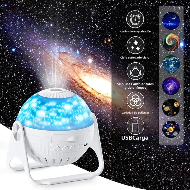 Proyector De Estrellas Galaxia Para Habitación De Niños Luz Nocturna Realista Con Sistema Solar Lámpara De Proyección De Techo Incluye Búlgaras - 1