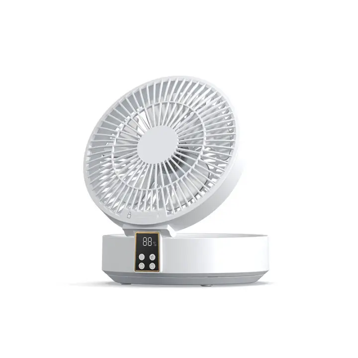Ventilador de Mesa, USB Recargable Potente Silencioso Ventiladores, con Mando a Distancia, Pantalla LED, Rotación de 120°Oscilante, 3 Velocidades, Ventilador Portátil para Oficina, Dormitorio, Camping - 1