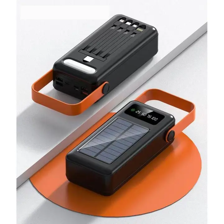 Cargador solar portátil de 100.000 mAh con Pantalla digital y Luz LED para camping. - 1