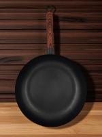Juego de 3 Sartenes Cocina Llanas Acero de Carbono Inducción | Revestimiento Antiadherente | Calentamiento Rápido y Uniforme | Libre de PFOA | Mango silicona Estilo Madera Soft-Touch  | Modelos y Tamaños a Elegir Ø20/24/26/28/30 CM - Happy Friends - details 4
