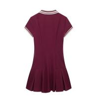 Vestido Preppy De Moda Para Mujer Polo Cuello Ribbed Contraste Botones Mini Vestido Estilo Clásico Primavera Verano Ropa - details 1
