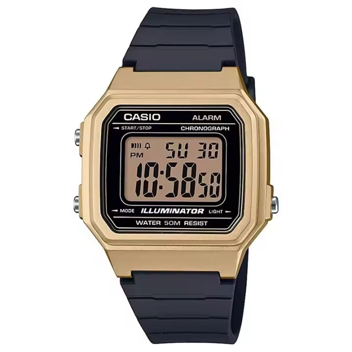 Reloj Casio W-217HM-9A Reloj Digital caja dorada para Hombre con Correa de Resina W217HM9AV - 1