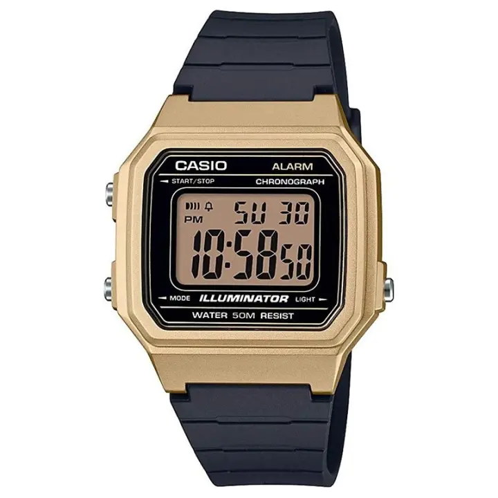 Reloj Casio W-217HM-9A Reloj Digital caja dorada para Hombre con Correa de Resina W217HM9AV - 1