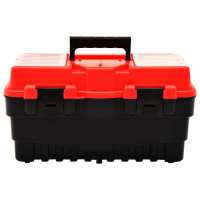 vidaXL Caja de herramientas de plástico rojo 462x256x242 mm - details 1