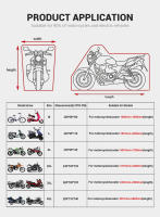 Cubierta Impermeable Para Motocicleta HEROBIKER Tamaño M-4XL Protección UV Y Antipolvo Para Todas Las Estaciones Adecuada Para Scooters Y Motocross Al Aire Libre Y Interior - details 6